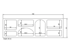 Móvel de TV de design com 7 prateleiras - Cor: Branco - LUELA