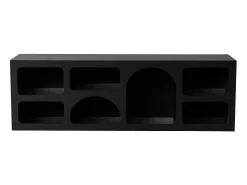 Móvel de TV de design com 7 prateleiras - Cor: Preto - LUELA