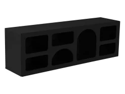 Móvel de TV de design com 7 prateleiras - Cor: Preto - LUELA
