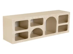 Móvel de TV de design com 7 nichos - Efeito mármore bege - LUELA