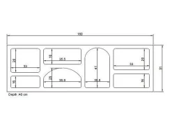 Móvel de TV de design com 7 nichos - Efeito mármore bege - LUELA