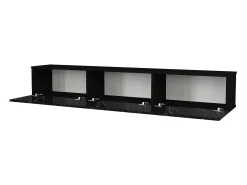 Móvel de TV de parede com 3 portas - Cor: Efeito mármore preto - VIKILA