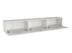 Móvel de TV de parede com 3 portas - Efeito mármore branco - VIKILA