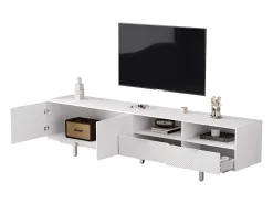 Móvel de TV estilo boêmio com 2 portas e 2 gavetas - 200 x 40 x 51 cm - Aglomerado - para sala de jantar - Branco