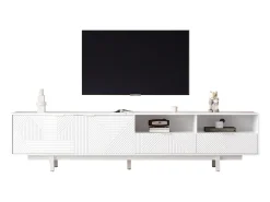 Móvel de TV estilo boêmio com 2 portas e 2 gavetas - 200 x 40 x 51 cm - Aglomerado - para sala de jantar - Branco