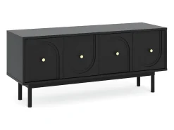 Móvel de TV Mazoma 4P preto/preto/dourado