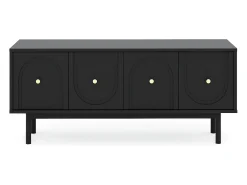 Móvel de TV Mazoma 4P preto/preto/dourado