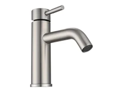 Móvel em carvalho com duplo lavatório redondo de pousar e torneira - Castanho claro natural - 145 cm - ZARENO