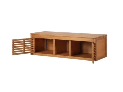 Móvel lavatório duplo em madeira de acácia - Móvel de casa de banho - 130 cm - PENEBEL