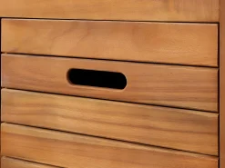 Móvel lavatório duplo em madeira de acácia - 130 cm - 2 espelhos 90 x 60 cm - PULUKAN