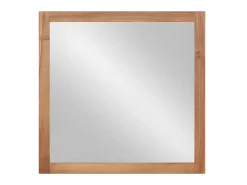 Móvel lavatório duplo em madeira de acácia e espelho com contorno - 90 cm - PENEBEL