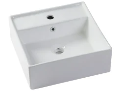 Móvel lavatório duplo em madeira de acácia e espelho com contorno - 90 cm - PENEBEL