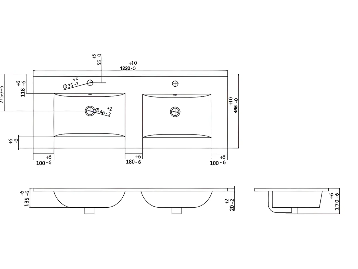 Móvel lavatório duplo suspenso cor natural e branco para casa de banho C120 cm ARUBA