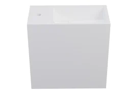 Móvel lavatório suspenso branco solid surface com nicho 40 cm - PUMORI