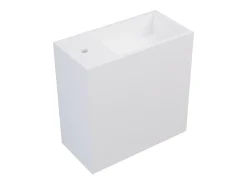 Móvel lavatório suspenso branco solid surface com nicho 40 cm - PUMORI