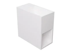 Móvel lavatório suspenso branco solid surface com nicho 40 cm - PUMORI
