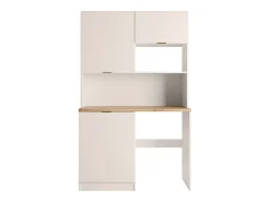 Móvel multifunções para kitchenette e lavandaria - Com bancada de trabalho 120 cm - Bege e natural - CARMEO