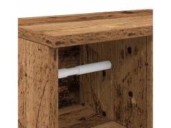 Móvel p/ casa banho c/ suporte rolos 39x22x90 cm madeira velha