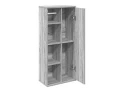 Móvel p/ casa banho c/ suporte rolos 39x22x90 cm sonoma cinza