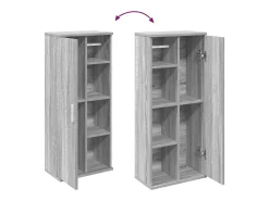 Móvel p/ casa banho c/ suporte rolos 39x22x90 cm sonoma cinza