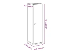 Móvel p/ casa banho c/ suporte rolos 20,5x22x72 cm sonoma cinza