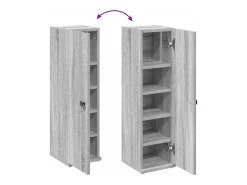Móvel p/ casa banho c/ suporte rolos 20,5x22x72 cm sonoma cinza