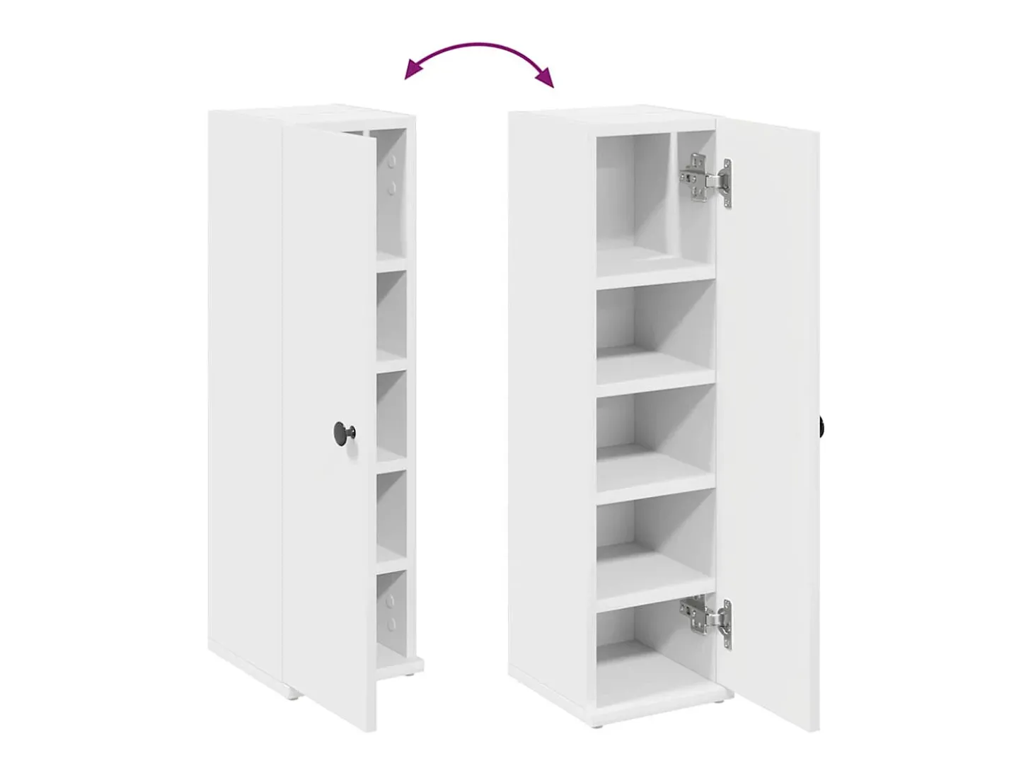 Móvel p/ casa de banho c/ suporte de rolos 20,5x22x72 cm branco