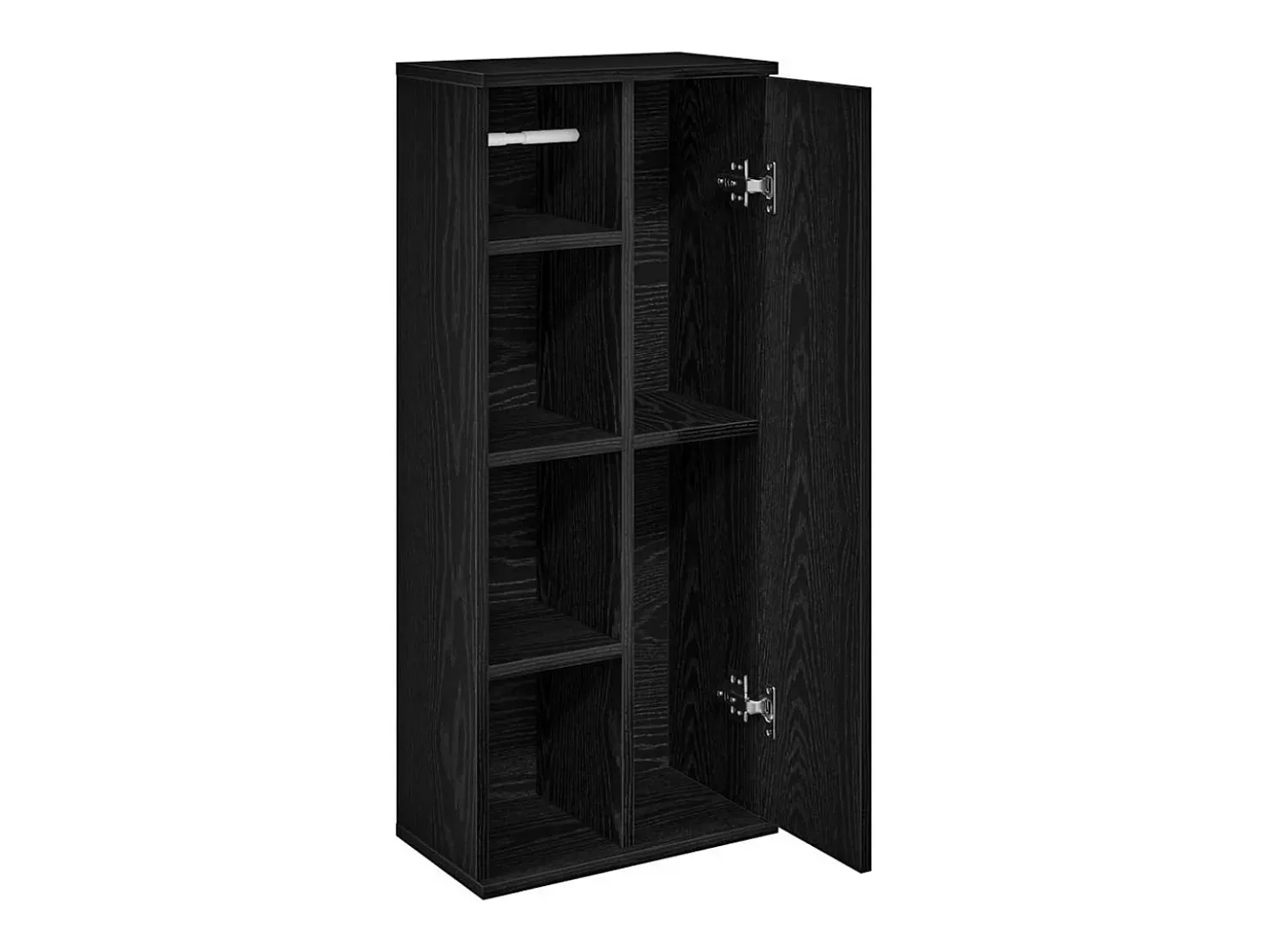 Móvel p/ casa de banho c/ suporte de rolos 39x22x90 cm preto