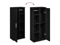 Móvel p/ casa de banho c/ suporte de rolos 39x22x90 cm preto