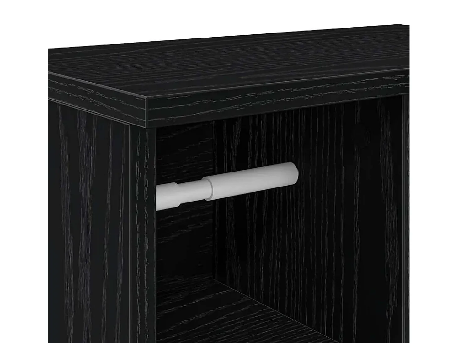 Móvel p/ casa de banho c/ suporte de rolos 39x22x90 cm preto