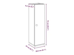 Móvel p/ casa de banho c/ suporte rolos 20,5x22x72cm cor sonoma