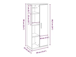 Móvel p/ casa de banho c/ suporte de rolos 39x22x90 cm branco