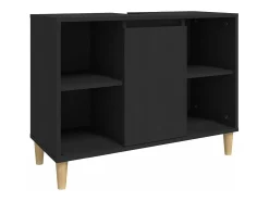 Móvel p/ lavatório 80x33x60 cm derivados de madeira preto
