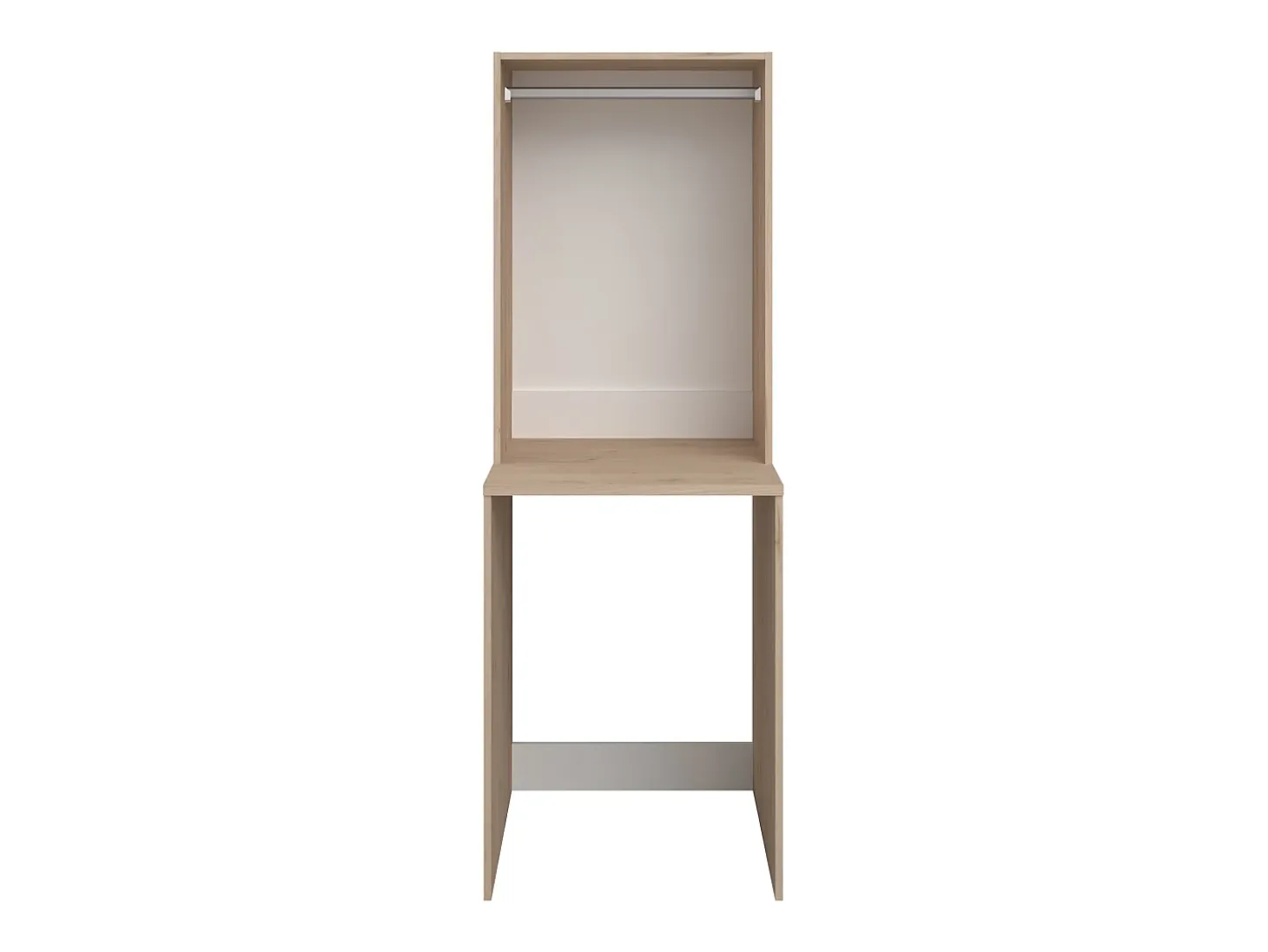 Móvel para 2 máquinas com arrumações natural claro e branco C269 x A184 cm - ERKANO