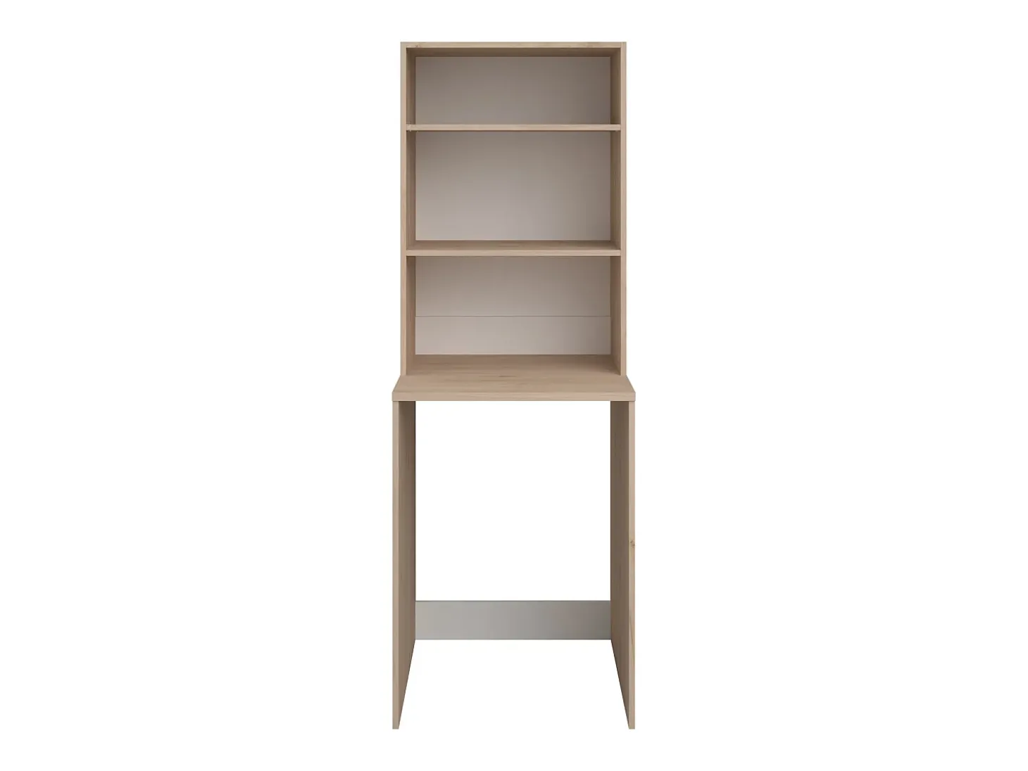 Móvel para 2 máquinas com arrumações natural claro e branco C269 x A184 cm - ERKANO