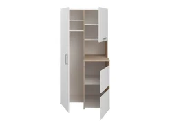 Móvel para 2 máquinas com arrumações natural claro e branco C269 x A184 cm - ERKANO