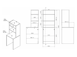 Móvel para 2 máquinas de lavar natural claro e branco C176 x L184 x A66 cm - ERKANO