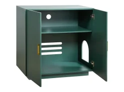 Móvel para Caixa de Areia SucceBuy Gato Armário Esconder Casa de Banho de Gato Dupla Porta, Nicho Esconder-areia Madeira com Furos de Ventilação, 80 x 50 x 79 cm