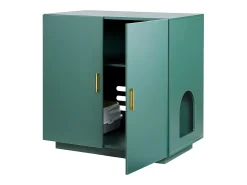 Móvel para Caixa de Areia SucceBuy Gato Armário Esconder Casa de Banho de Gato Dupla Porta, Nicho Esconder-areia Madeira com Furos de Ventilação, 80 x 50 x 79 cm