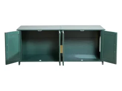 Móvel para Caixa de Areia SucceBuy Gato Armário Esconder Casa de Banho Gato, com 4 Portas de Rattan e 2 Entradas, Nicho Esconder-areia Madeira, 120x45x50 cm