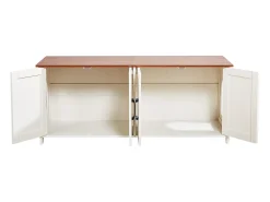 Móvel para Caixa de Areia SucceBuy Gato Armário Esconder Casa de Banho de Gato Interior, 4 Portas 2 Entradas, Nicho Esconder-areia Madeira, 120x45x50 cm, Marrom