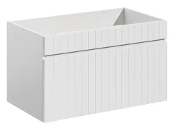 Móvel para colocar sob lavatório suspenso estriado branco 80 cm SATARA