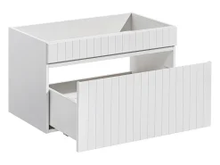 Móvel para colocar sob lavatório suspenso estriado branco 80 cm SATARA