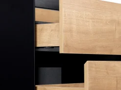 Móvel para colocar sob o lavatório cor natural claro e preto C80 LANNICK