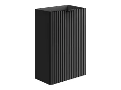 Móvel para lavatório estriado porta reversível preto - A60 x L40 x P22 - VAHIRA