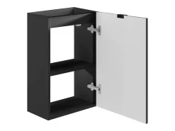 Móvel para lavatório estriado porta reversível preto - A60 x L40 x P22 - VAHIRA