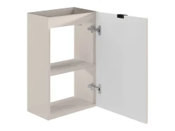 Móvel para lavatório estriado com porta reversível bege - H60 x L40 x P22 - VAHIRA