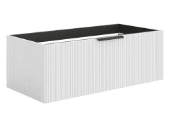 Móvel para lavatório suspenso estriado - Cor branco - 100 cm - PALIRO
