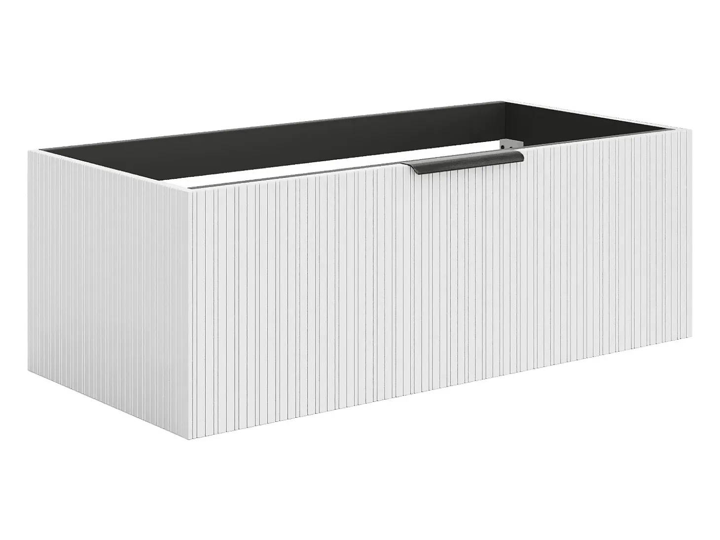 Móvel para lavatório suspenso estriado - Cor branco - 100 cm - PALIRO