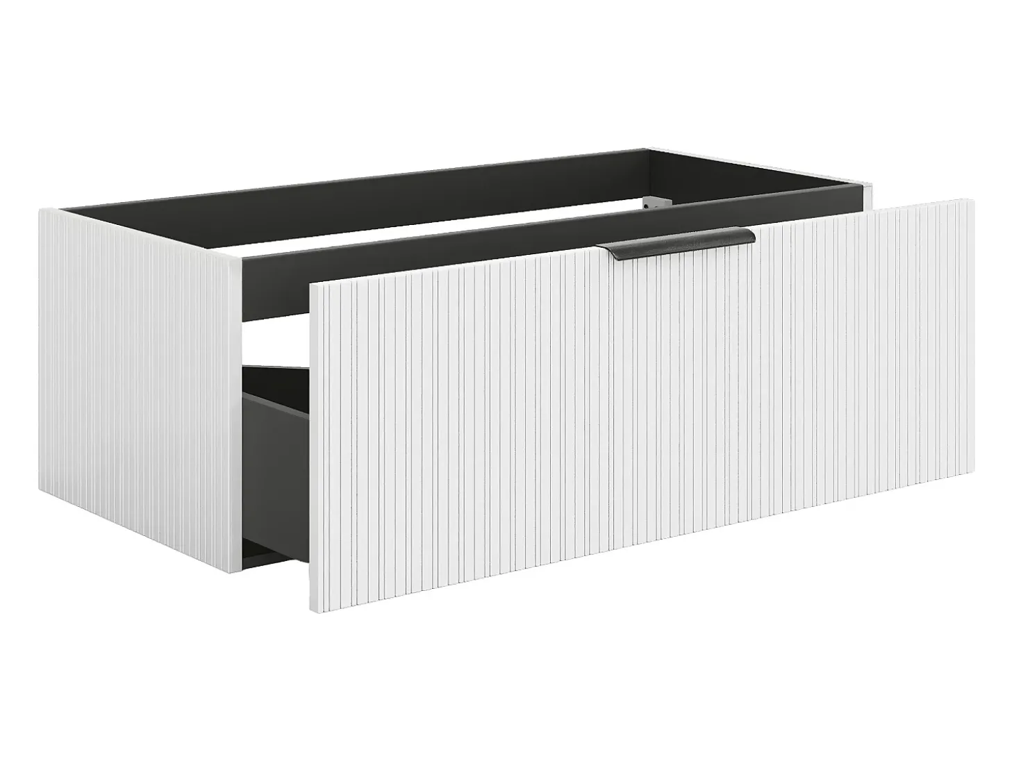 Móvel para lavatório suspenso estriado - Cor branco - 100 cm - PALIRO